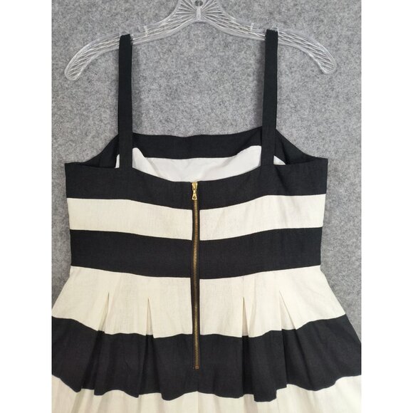 The Loft Dress Womens Size 2 Linen Blend Striped Fit & Flare Classic Summer - Picture 6 of 14